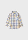 Boys Ivory & Blue Check Shirt (mayoral) - CottonKids.ie - 12 month - 18 month - 2 year