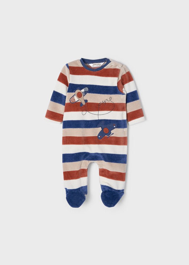 Boys Ivory Striped Babygrow (mayoral) - CottonKids.ie - Babygrow - 0-1 month - 1-2 month - 12 month