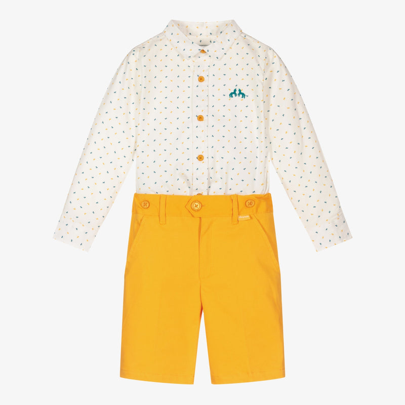 Boys Ivory & Yellow Shorts Set (tutto piccolo) - CottonKids.ie - Set - 2 year - 4 year - 5 year