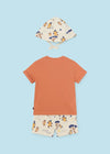 Boys Orange & Beige Cotton Monkey Shorts Set (mayoral) - CottonKids.ie - 12 month - 18 month - 2 year