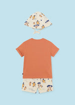 Boys Orange & Beige Cotton Monkey Shorts Set (mayoral) - CottonKids.ie - 12 month - 18 month - 2 year