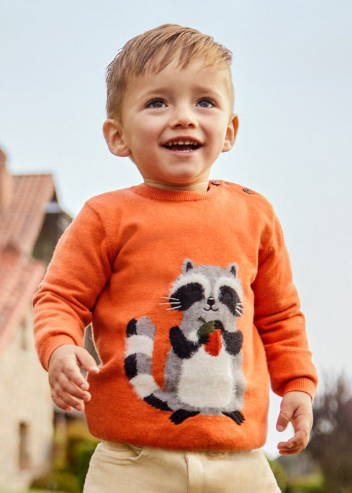 Boys Orange Raccoon Sweater (mayoral) - CottonKids.ie - 12 month - 18 month - 2 year