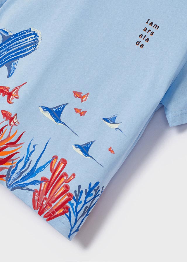 Boys Pale Blue Cotton T-Shirt (mayoral) - CottonKids.ie - Top - 2 year - 4 year - 7-8 year