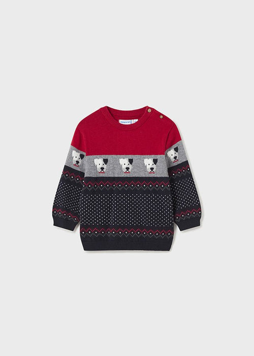 Boys Red & Blue Knitted Christmas Sweater  (mayoral)