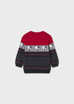 Boys Red & Blue Knitted Christmas Sweater  (mayoral)