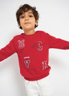 Boys Red Cotton Dinosaur Sweatshirt (mayoral) - CottonKids.ie - 2 year - 3 year - 4 year
