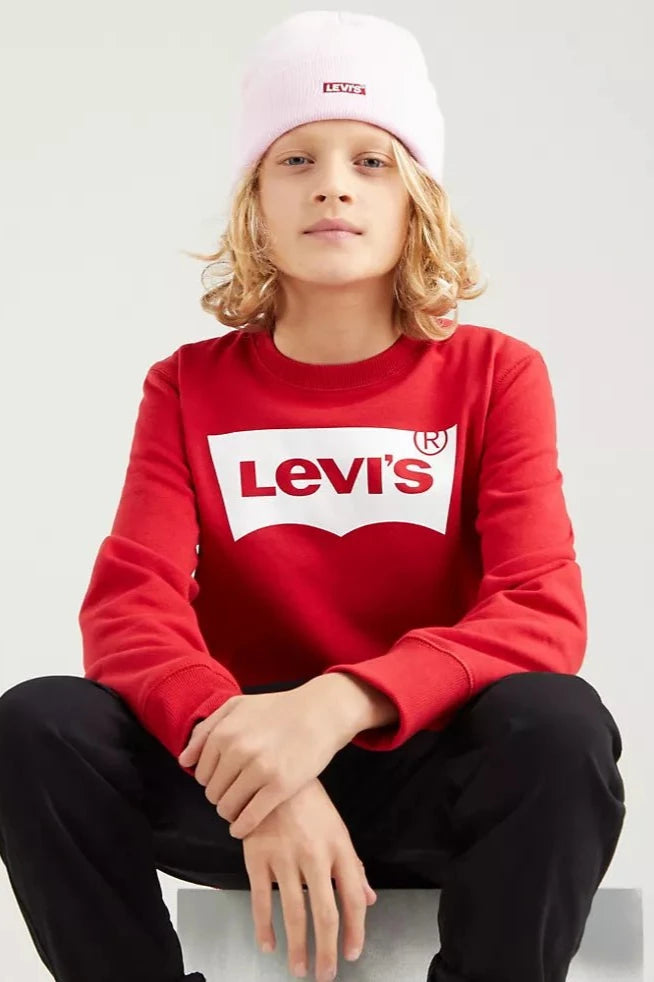 Boys Red Logo Sweatshirt Levis CottonKids.ie