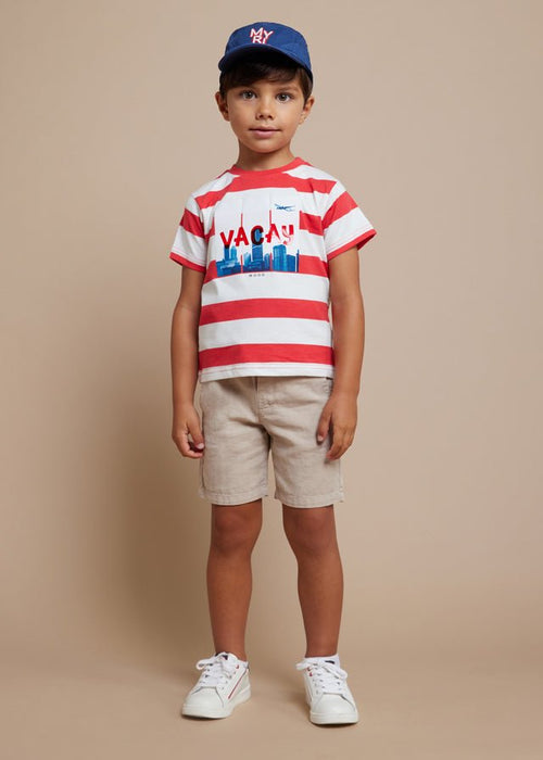 Boys Red Striped Cotton Vacay T-Shirt (mayoral) - CottonKids.ie - 3 year - 4 year - 5 year