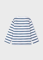Boys White & Blue Stripe Cotton T-Shirt (mayoral) - CottonKids.ie - 7-8 year - Boy - Mayoral