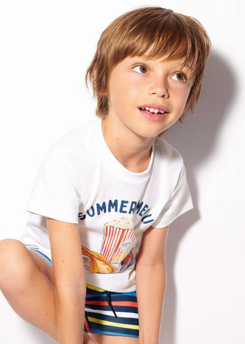 Boys White Cotton Takeaway T-Shirt (mayoral) - CottonKids.ie - 2 year - 3 year - 4 year