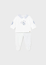 Boys White & Grey 2 Piece Babygrow (mayoral) - CottonKids.ie - 1-2 month - 3 month - 6 month