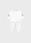Boys White & Grey 2 Piece Babygrow (mayoral) - CottonKids.ie - 1-2 month - 3 month - 6 month