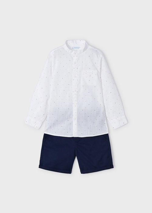 Boys White & Navy Blue Cotton Shorts Set (mayoral) - CottonKids.ie - 3 year - 4 year - 5 year