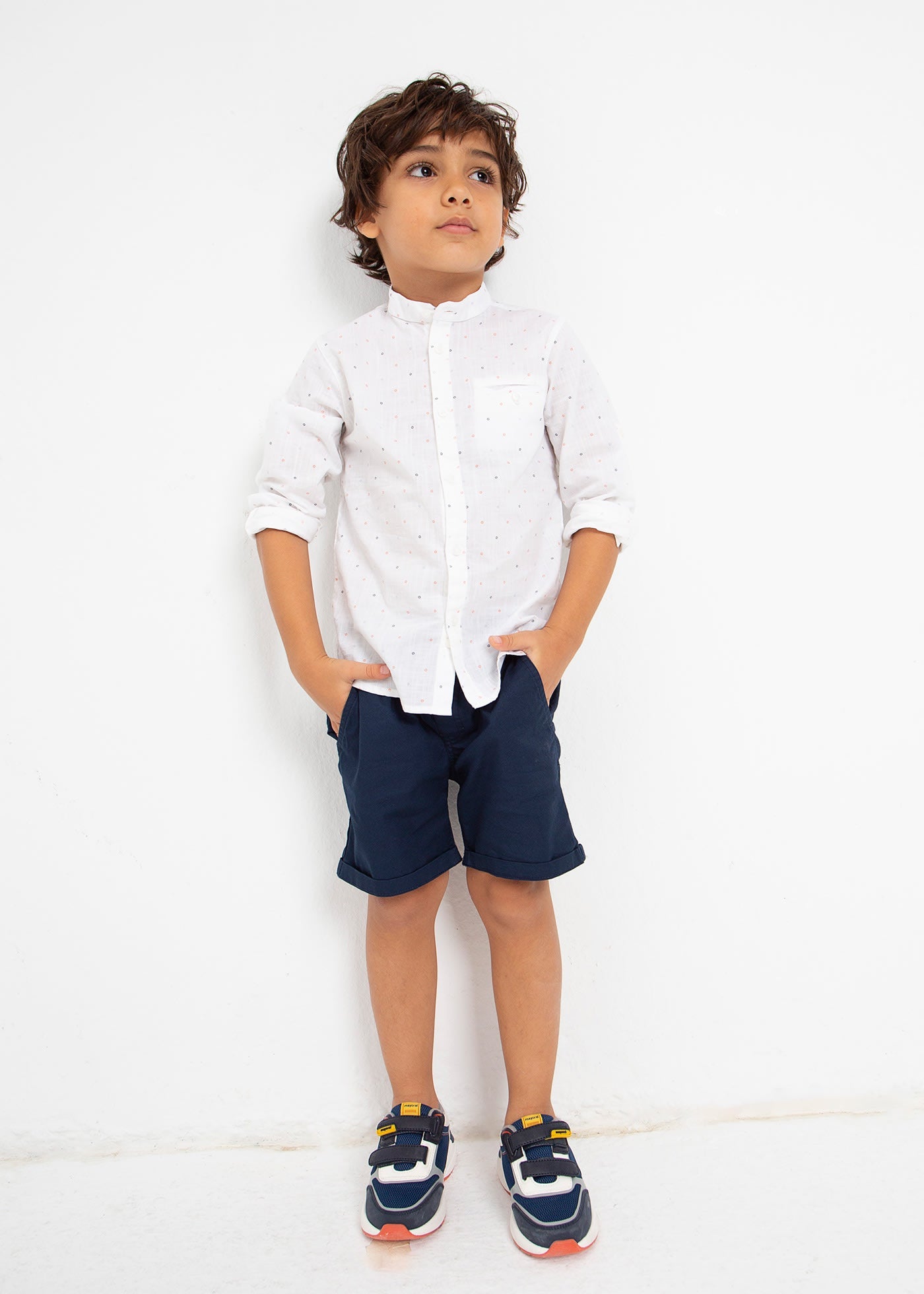 Boys white cotton sales shorts