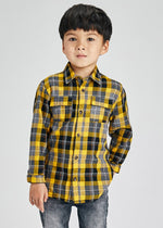 BOYS YELLOW CHECKED SHIRT (mayoral) - CottonKids.ie - Top - 2 year - 3 year - 4 year