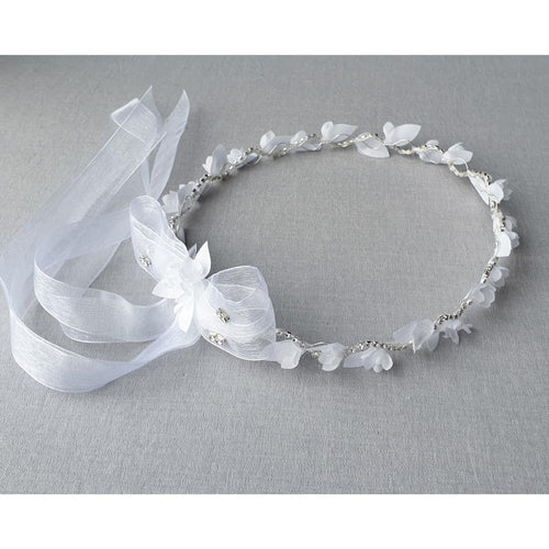 COMMUNION WREATH FLOWER CROWN DIAMOND HEADBAND (W-271) - CottonKids.ie - Girl - Hair Accessories -