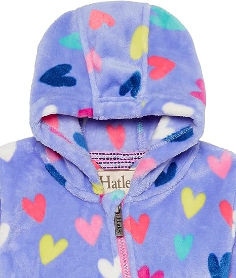 Confetti Hearts Fuzzy Fleece Hooded Pramsuit (Hatley) - CottonKids.ie - 12 month - 18 month - 6 month