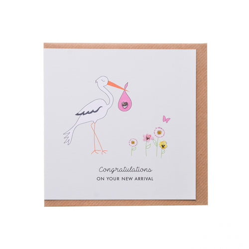 Congratulations On New Arrival Pink Card - CottonKids.ie - Card - -