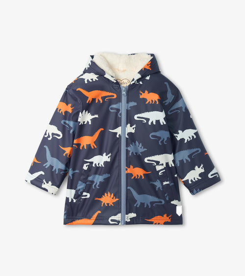 Dino Silhouettes Colour Changing Raincoat (Hatley) - CottonKids.ie - coat - 2 year - 3 year - 4 year