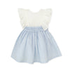 Dress White Blue Frill Bow (Tutto Piccolo) - CottonKids.ie - 11-12 year - 2 year - 3 year