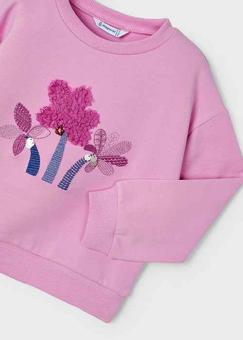 Embroidered Purple Girls Pullover Sweatshirt (mayoral) - CottonKids.ie - 2 year - 6 year - 9-10 year
