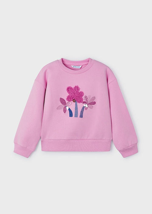 Embroidered Purple Girls Pullover Sweatshirt (mayoral) - CottonKids.ie - 2 year - 6 year - 9-10 year