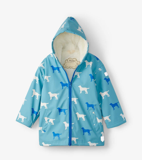 Friendly Labs Sherpa Lined Colour Changing Splash Jacket Raincoat (Hatley) - CottonKids.ie - coat - 3 year - 4 year - 5 year