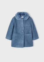 Girls Blue Bouclé Coat (mayoral) - CottonKids.ie - 2 year - 3 year - 4 year