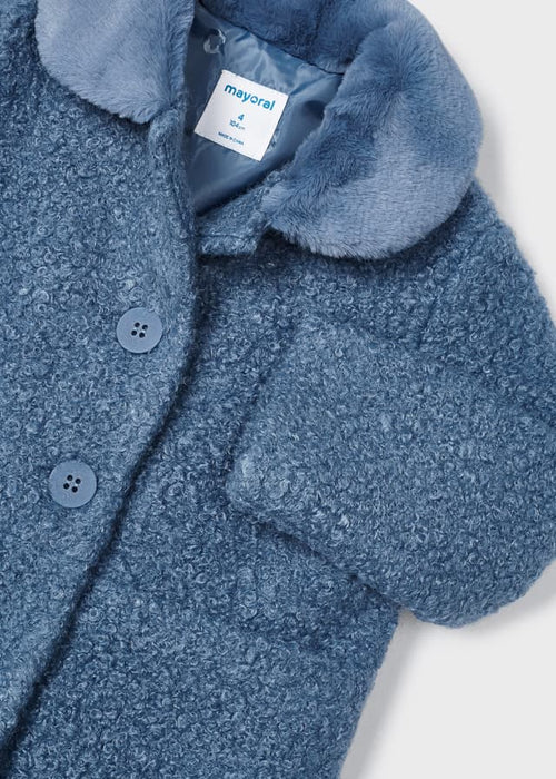 Girls Blue Bouclé Coat (mayoral) - CottonKids.ie - 2 year - 3 year - 4 year