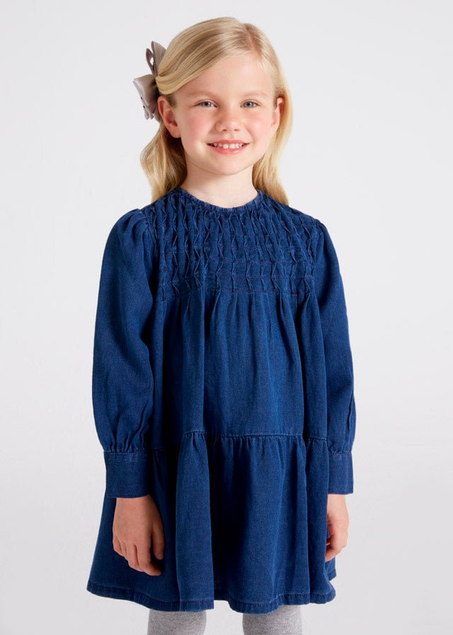 Girls Blue Chambray Dress (mayoral) - CottonKids.ie - Dresses - 12 month - 3 year - 4 year