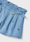 Girls Blue Embroidered Chambray Shorts (mayoral) - CottonKids.ie - Shorts - 2 year - 3 year - 4 year