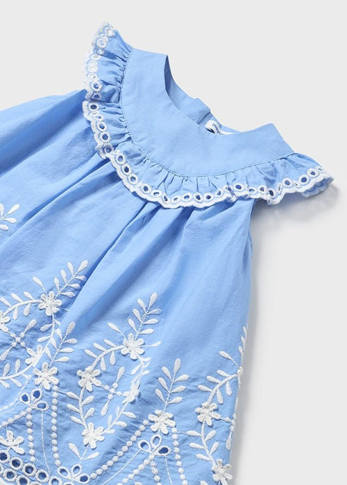 Girls Blue Embroidered Cotton Dress (mayoral) - CottonKids.ie - 12 month - 18 month - 2 year