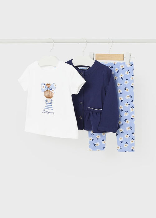 Girls Blue Floral Cotton Leggings Set (mayoral) - CottonKids.ie - 12 month - 18 month - 2 year