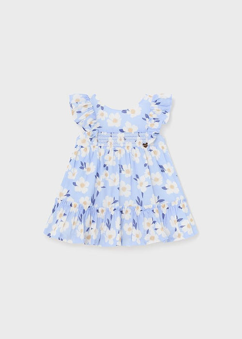 Girls Blue Floral Cotton Shirred Dress (mayoral) - CottonKids.ie - 12 month - 18 month - 2 year