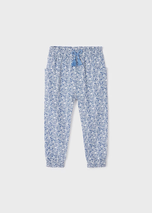 Girls Blue Floral Cotton Trousers (mayoral) - CottonKids.ie - 2 year - 3 year - 4 year