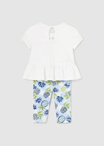 Girls Blue Pineapple Cotton Leggings Set (mayoral) - CottonKids.ie - 12 month - 18 month - 2 year