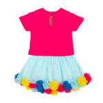 Girls Blue Tulle Pom-Pom Skirt Set (AGATHA RUIZ DE LA PRADA) - CottonKids.ie - Dresses - 12 month - 18 month - 2 year