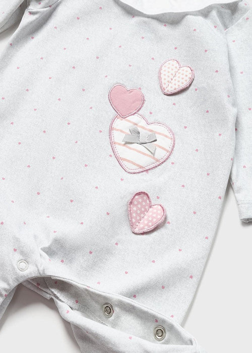Girls Cotton Love Heart Babygrow (mayoral) - CottonKids.ie - 0-1 month - 1-2 month - 3 month