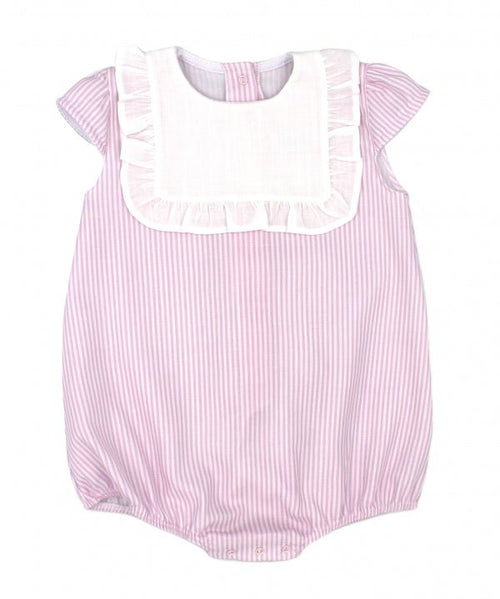 Girls Frilled Stripe Romper - Pink (Rapife) - CottonKids.ie - 12 month - 18 month - 2 year
