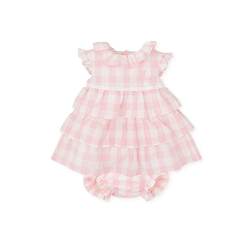 Girls Frilly Pink Cotton Gingham Dress (Tutto Piccolo) - CottonKids.ie - 12 month - 18 month - 2 year