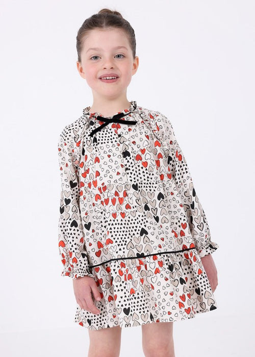 Girls Heart Print Dress (mayoral) - CottonKids.ie - 2 year - 3 year - 4 year