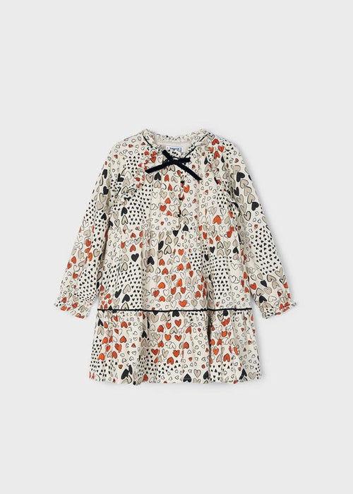 Girls Heart Print Dress (mayoral) - CottonKids.ie - 2 year - 3 year - 4 year