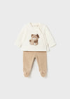 Girls Ivory & Beige Velour 2 Piece Babygrow (mayoral) - CottonKids.ie - 0-1 month - 1-2 month - 3 month