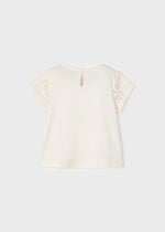 Girls Ivory Cotton Crochet T-Shirt (mayoral) - CottonKids.ie - 2 year - 3 year - 4 year