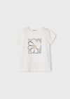 Girls Ivory Cotton Flowers T-Shirt (mayoral) - CottonKids.ie - 2 year - 3 year - 4 year