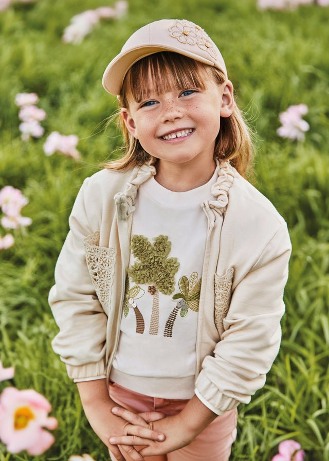 Girls Ivory Cotton Zip-Up Top (mayoral) - CottonKids.ie - 2 year - 3 year - 4 year