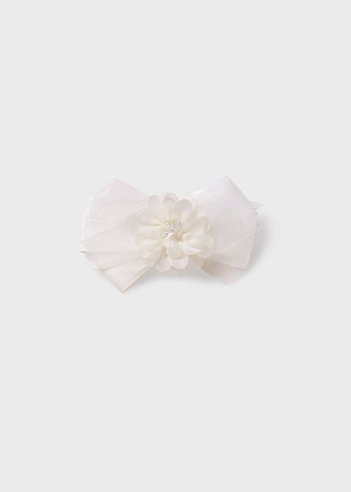Girls Ivory Flower Bow Hairclip (12cm) (Abel & Lula) - CottonKids.ie - Hair clip - Abel & Lula - Girl - Hair Accessories