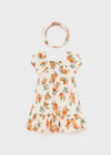 Girls Ivory Orange Print Cotton Dress Set (mayoral) - CottonKids.ie - 12 month - 18 month - 2 year