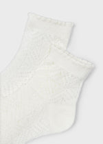 Girls Ivory Pointelle Knit Ankle Socks (mayoral) - CottonKids.ie - 2 year - 3 year - 4 year