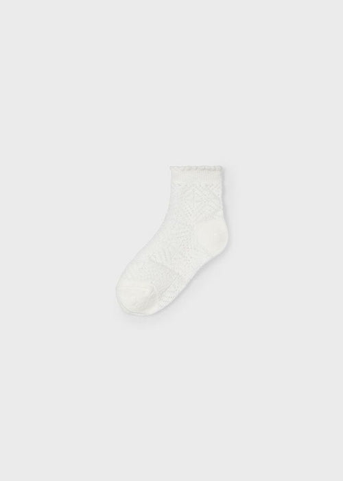 Girls Ivory Pointelle Knit Ankle Socks (mayoral) - CottonKids.ie - 2 year - 3 year - 4 year